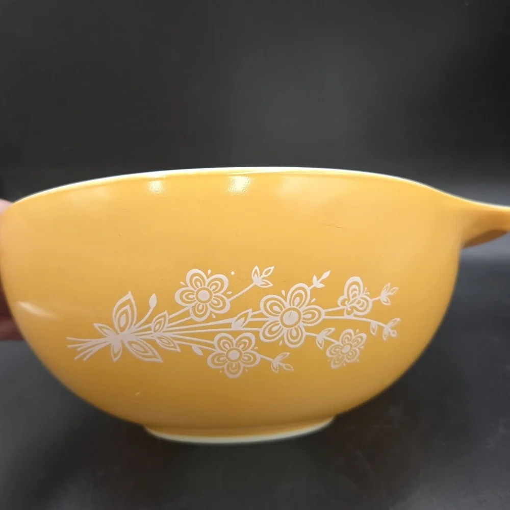 Vtg Pyrex Cinderella Mixing Bowl Butterfly Gold Pattern #443 Rare Grandmacore